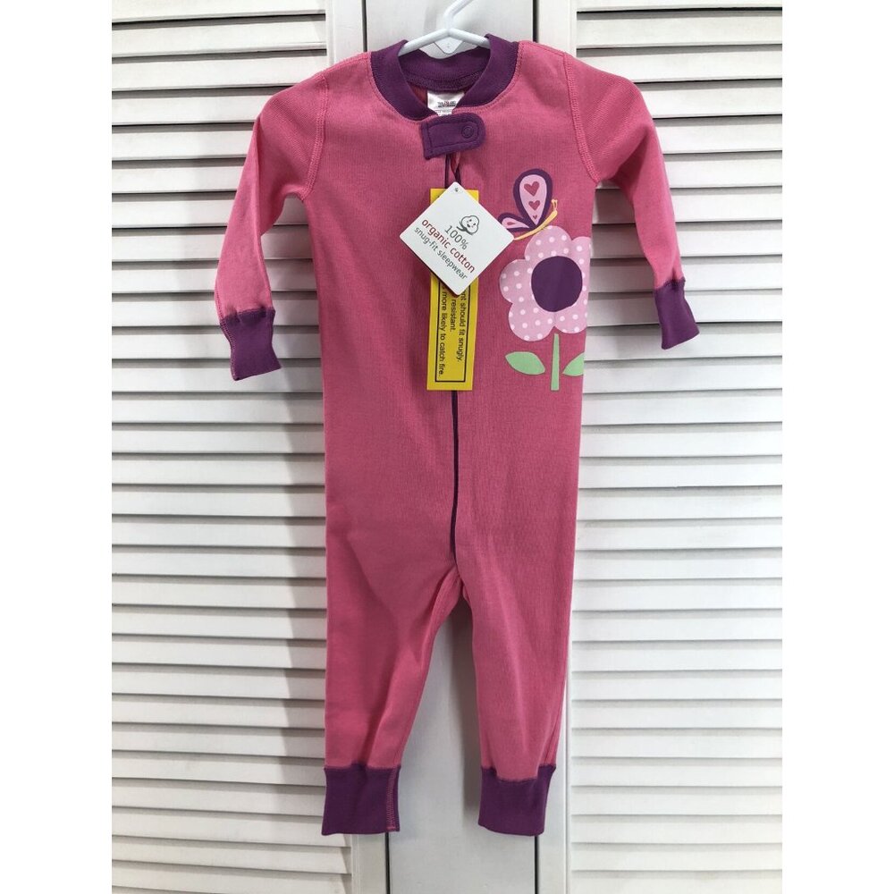 Hanna Andersson Nwt  Size 70 9-18M Organic  Pink Floral Zip Sleeper